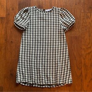 ZARA Kids Metallic Houndstooth Bubble Sleeve Dress | Size 13/14